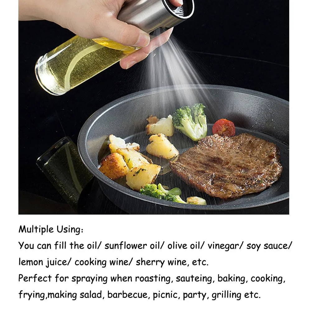 Oil Sprayer Stainless Steel Transparent Glass Spray Bottle BBQ oil sprayer - image 6