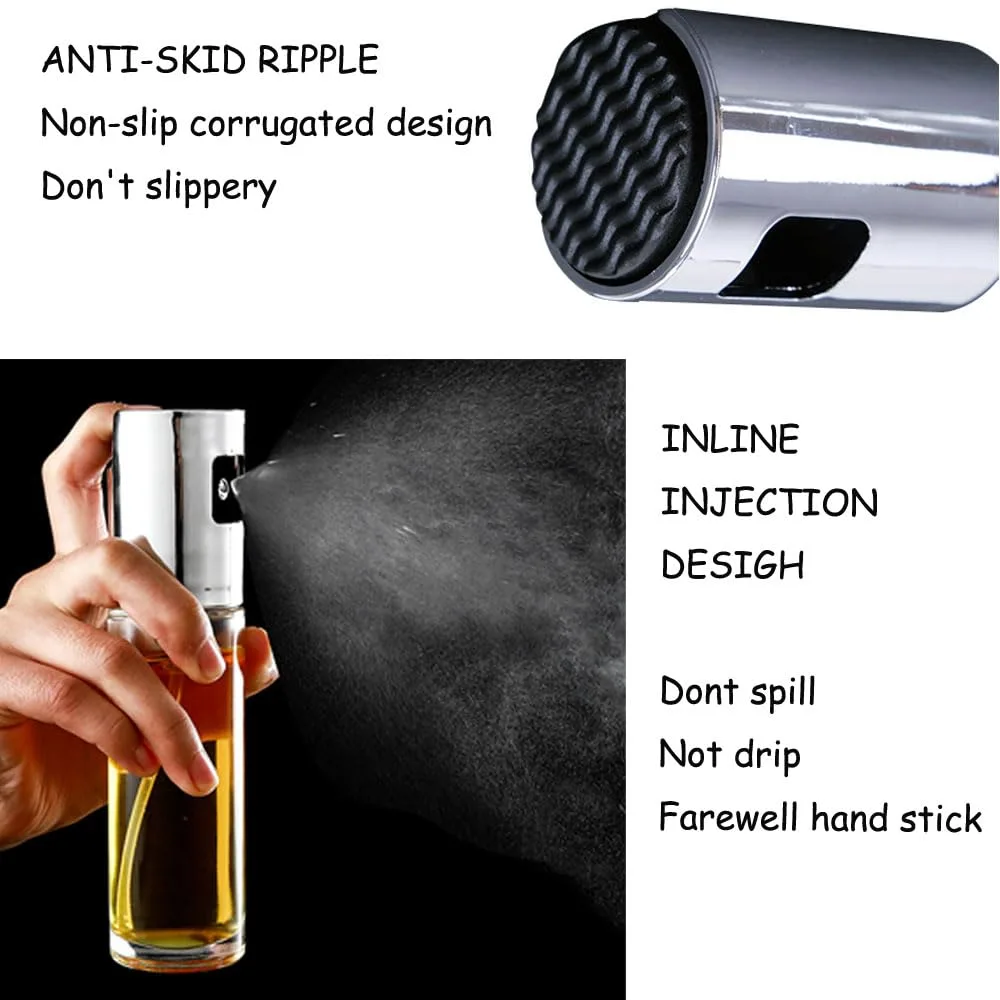 Oil Sprayer Stainless Steel Transparent Glass Spray Bottle BBQ oil sprayer - image 4
